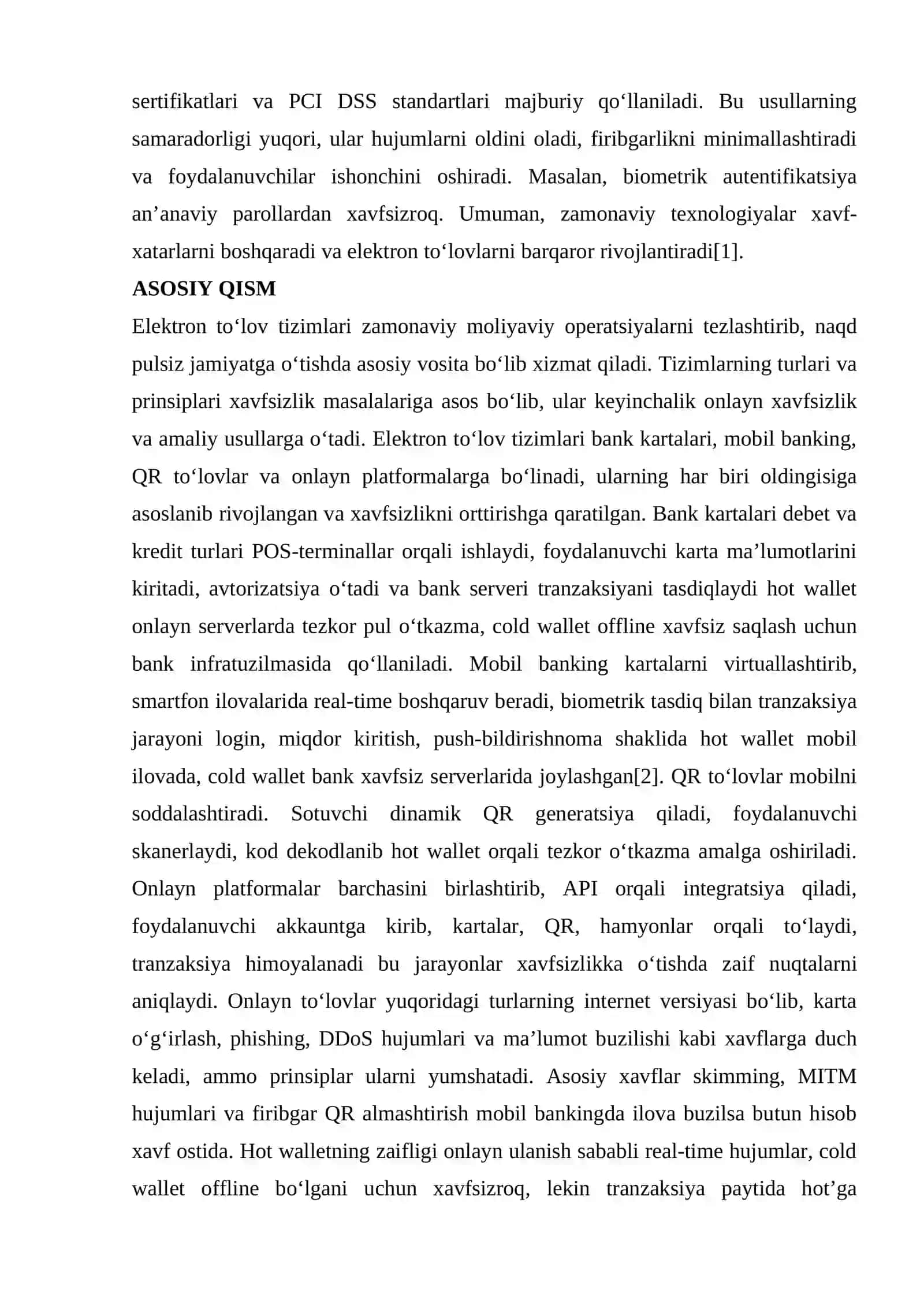 Elektron to'lov tizimida onlayn to'lovlar uchun xavfsizlikni ta'minlash usullari 2