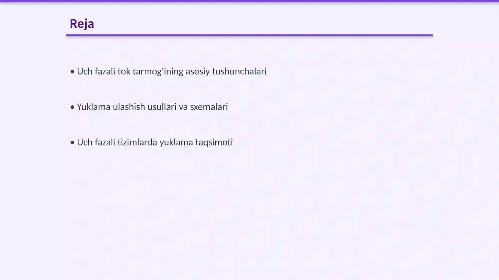 Uch fazali tok tarmogʻiga yuklama ulashish 2