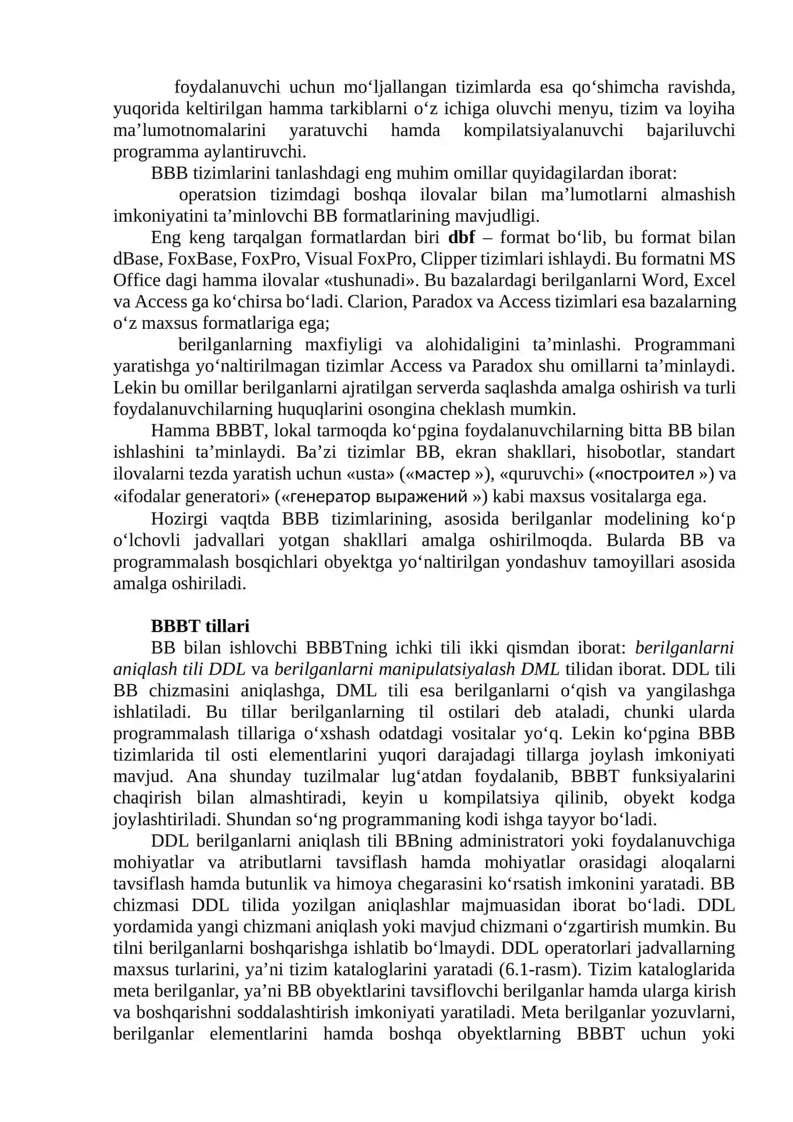 BBB tizimlarining tavsifi va sinflari 2