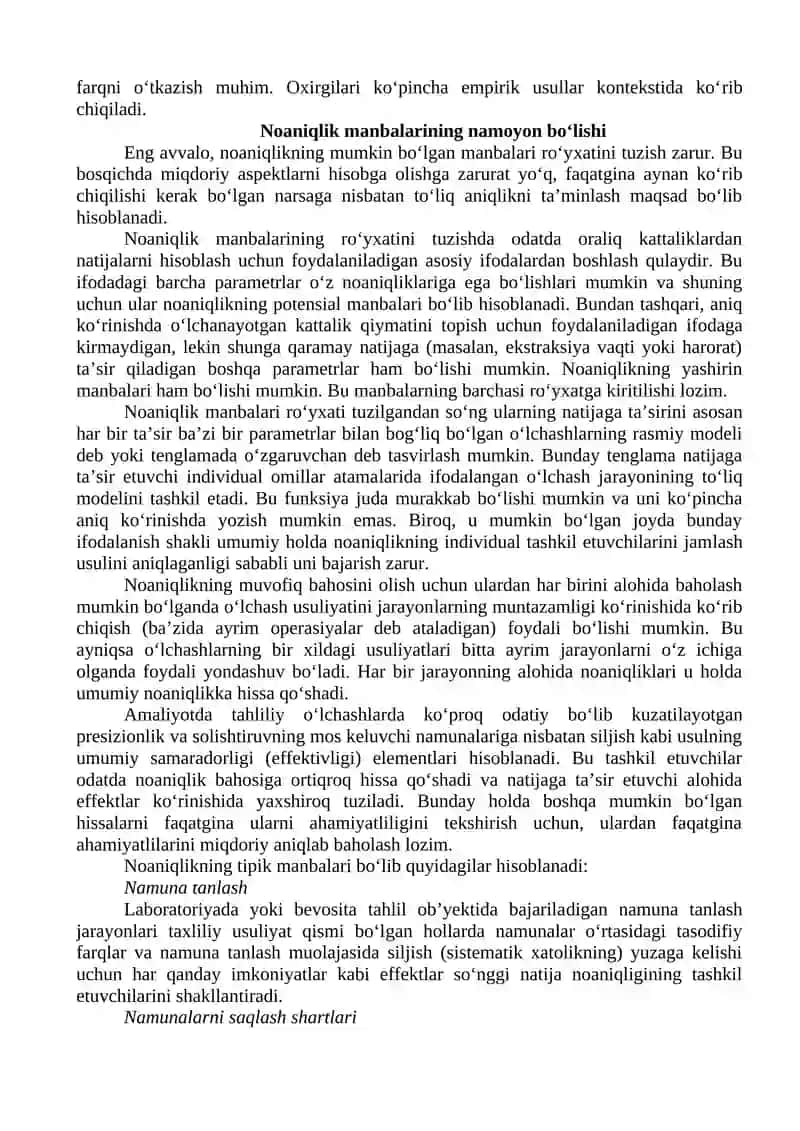 5-AMALIY MASHG`ULOT. O`LCHASH NOANIQLIKLARI BILAN ISHLASH 2