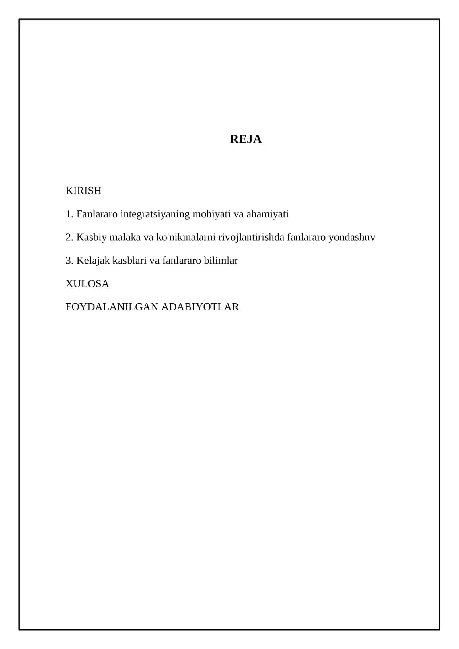 Fanlararo bilimlar va kasbiy rivojlanishdagi o'rni 2
