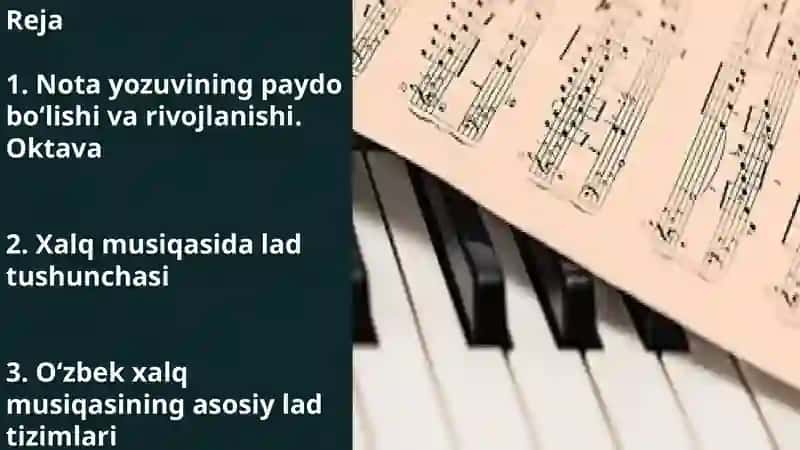 NOTA YOZUVI. XALQ MUSIQA LADLARI 2