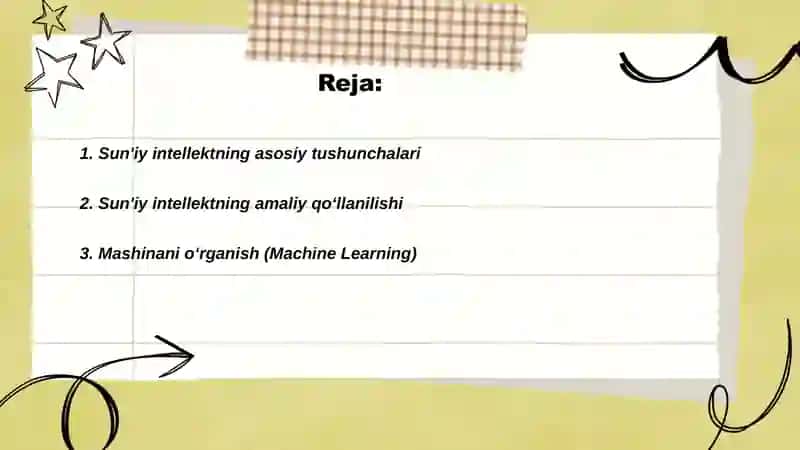 Zamonaviy axborot texnalogiyalari. Suniy intelekt AI. Informatika 2