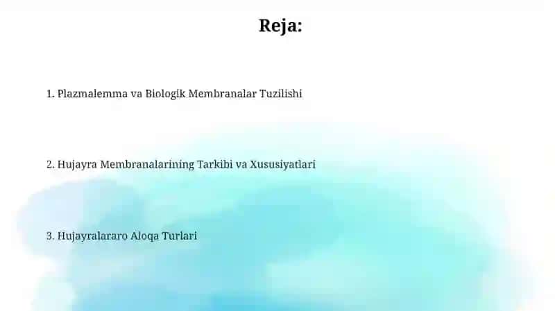 Plazmolemma va biologik membranalar tuzilishi 2