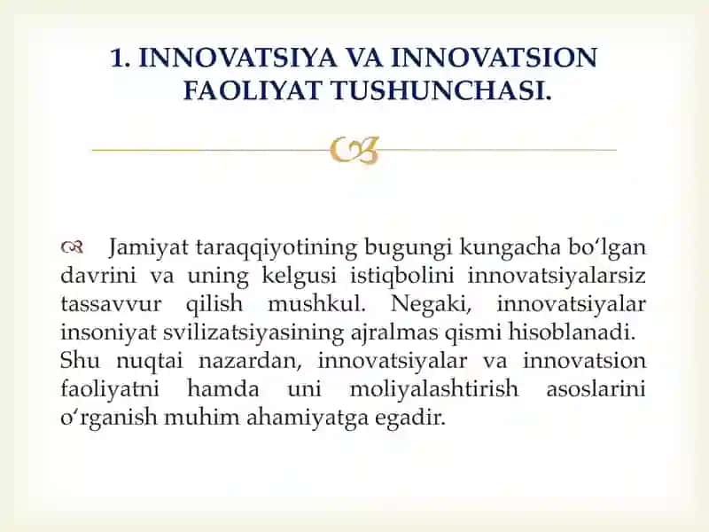 INNOVATSIYA VA INNOVATSION FAOLIYAT TUSHUNCHASI 2