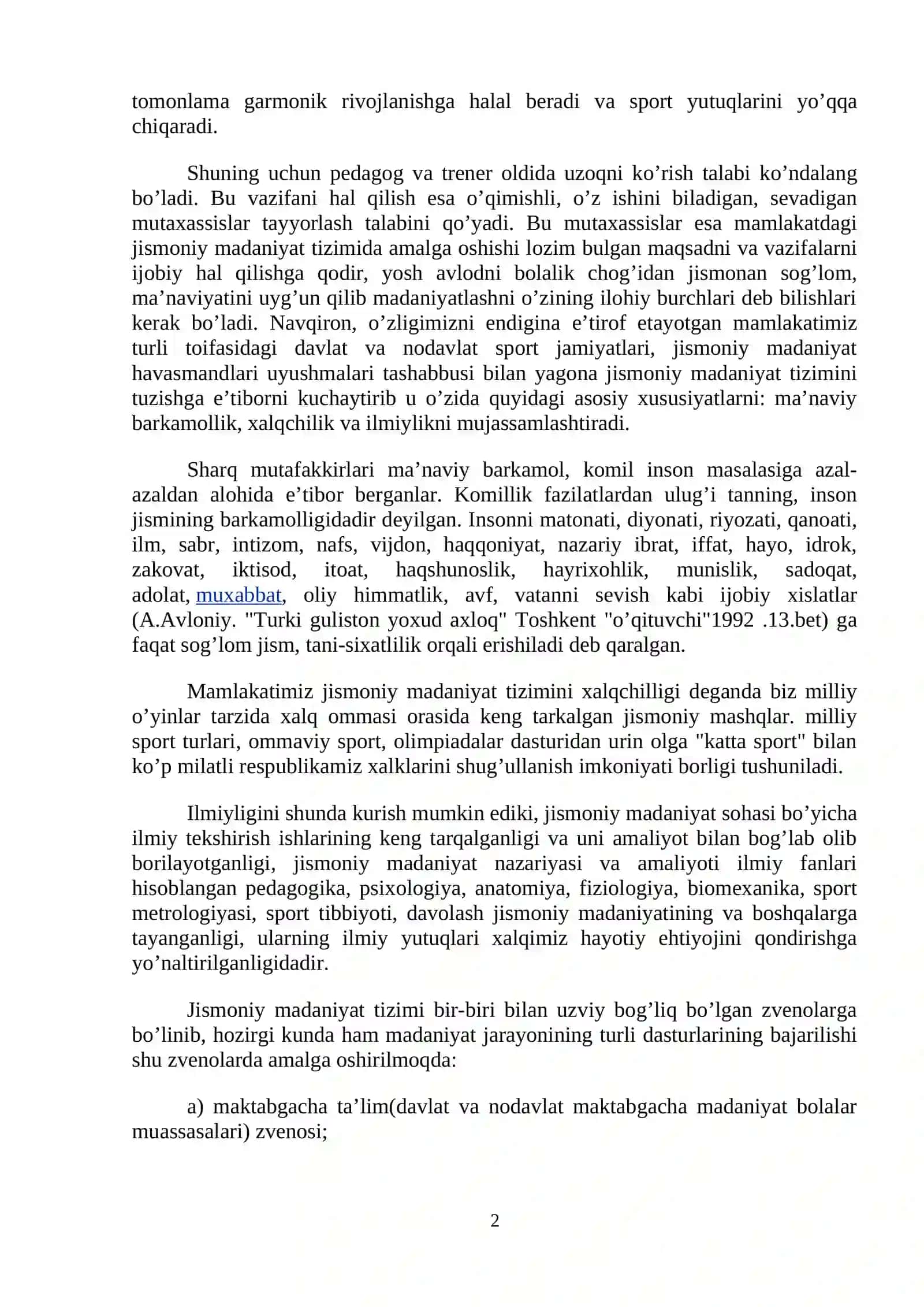 O‘zbekiston Respublikasidagi jismoniy tarbiya tizimining umumiy tavsifi 2