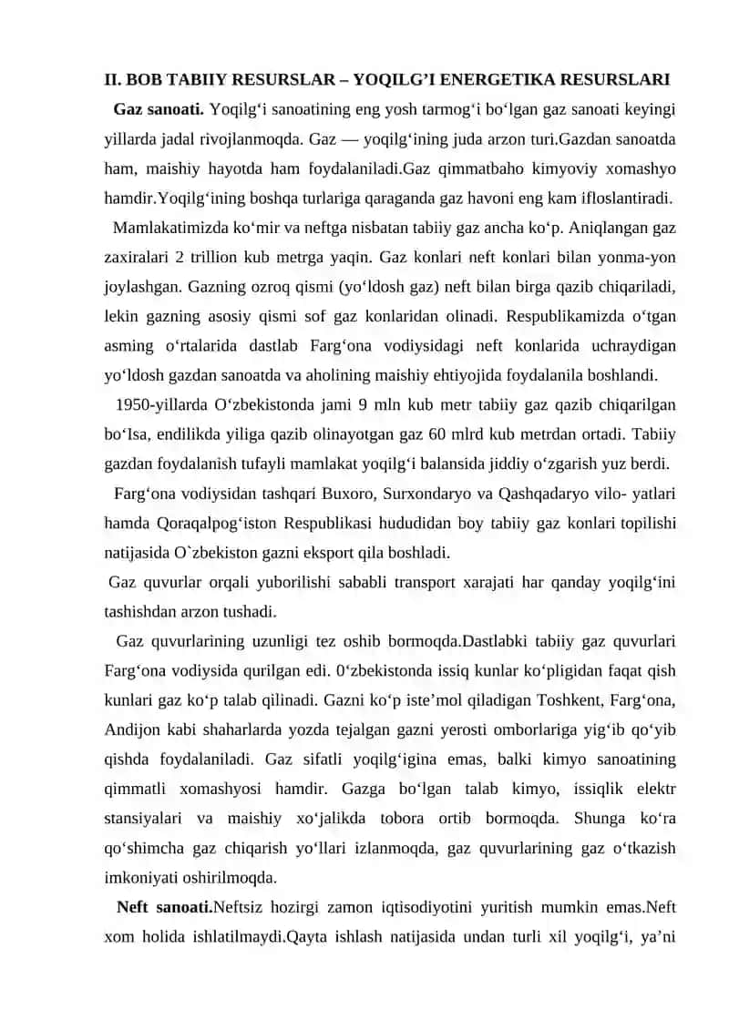 TABIIY RESURSLARDAN OQILONA FOYDALANISH VA ULARNI MUHOFAZA QILISH MASALARI 2