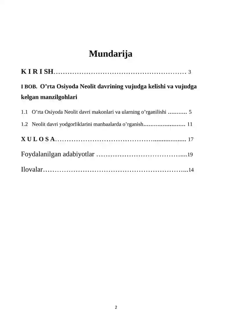 O’rta Osiyoning Neolit davri arxeologik yodgorliklari va ularning tarixiy O’lkashunoslikni o’rganishdagi o’rni 2