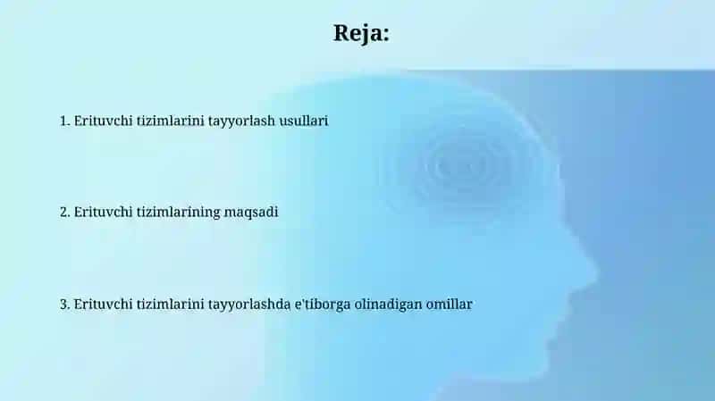 Erituvchi sistemalarini tayyorlash usullari va maqsadlari 2