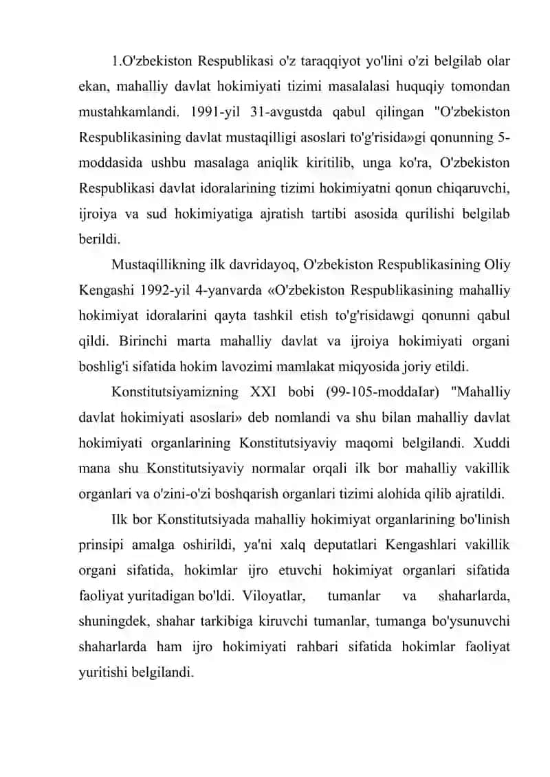 Mahalliy davlat hokimiyati organlarining konstitusiyawiy asoslari 2