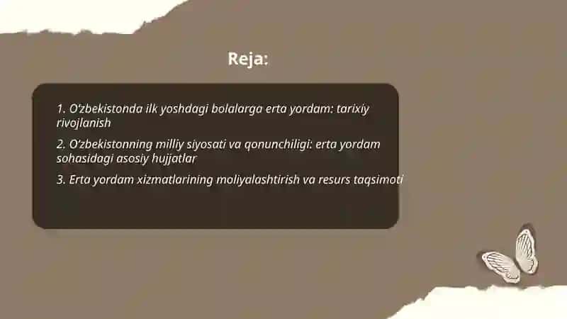 Oʻzbekistonda İlk yoshdagi bolalarga erta yordamni yuzaga kelishi va rivojlanishi 2