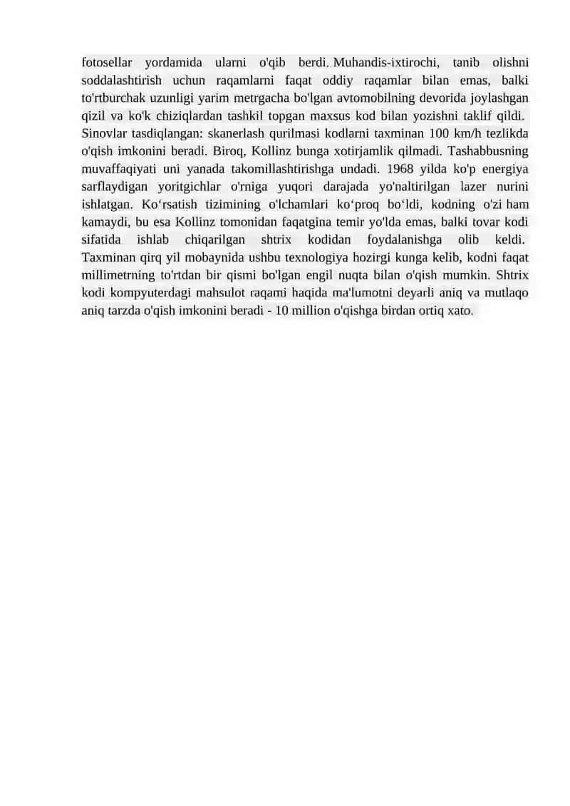 Shtriх kodlash va uning yaratilish tariхi 2