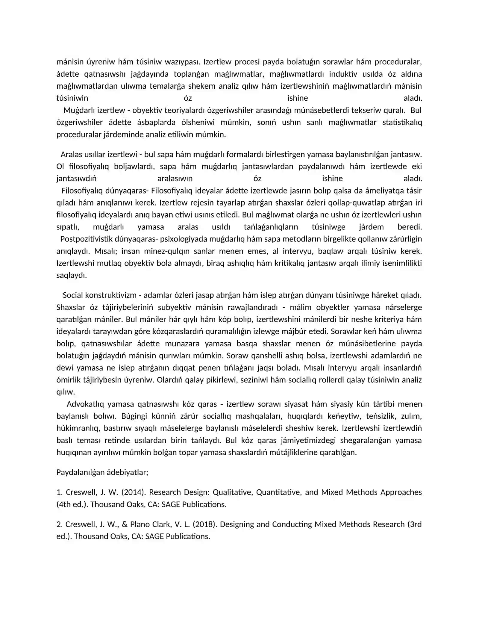 Psixologiyalıq izertlew: metodologiya, eksperimental hám eksperimental paradigmalar 2