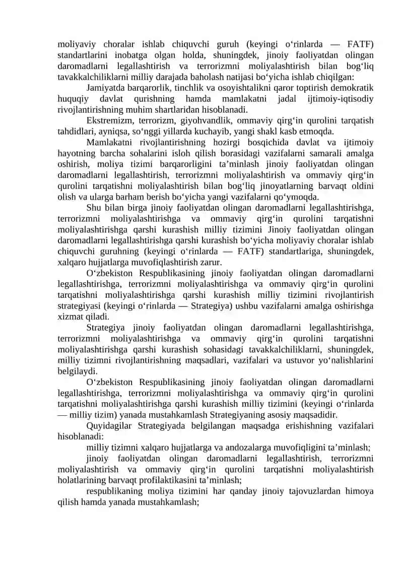 Jinoiy faoliyatdan olingan daromadlarni legallashtirishga va terrorizmni moliyalashtirishga qarshi kurashish boʼyicha ichki nazorat qoidalari 2