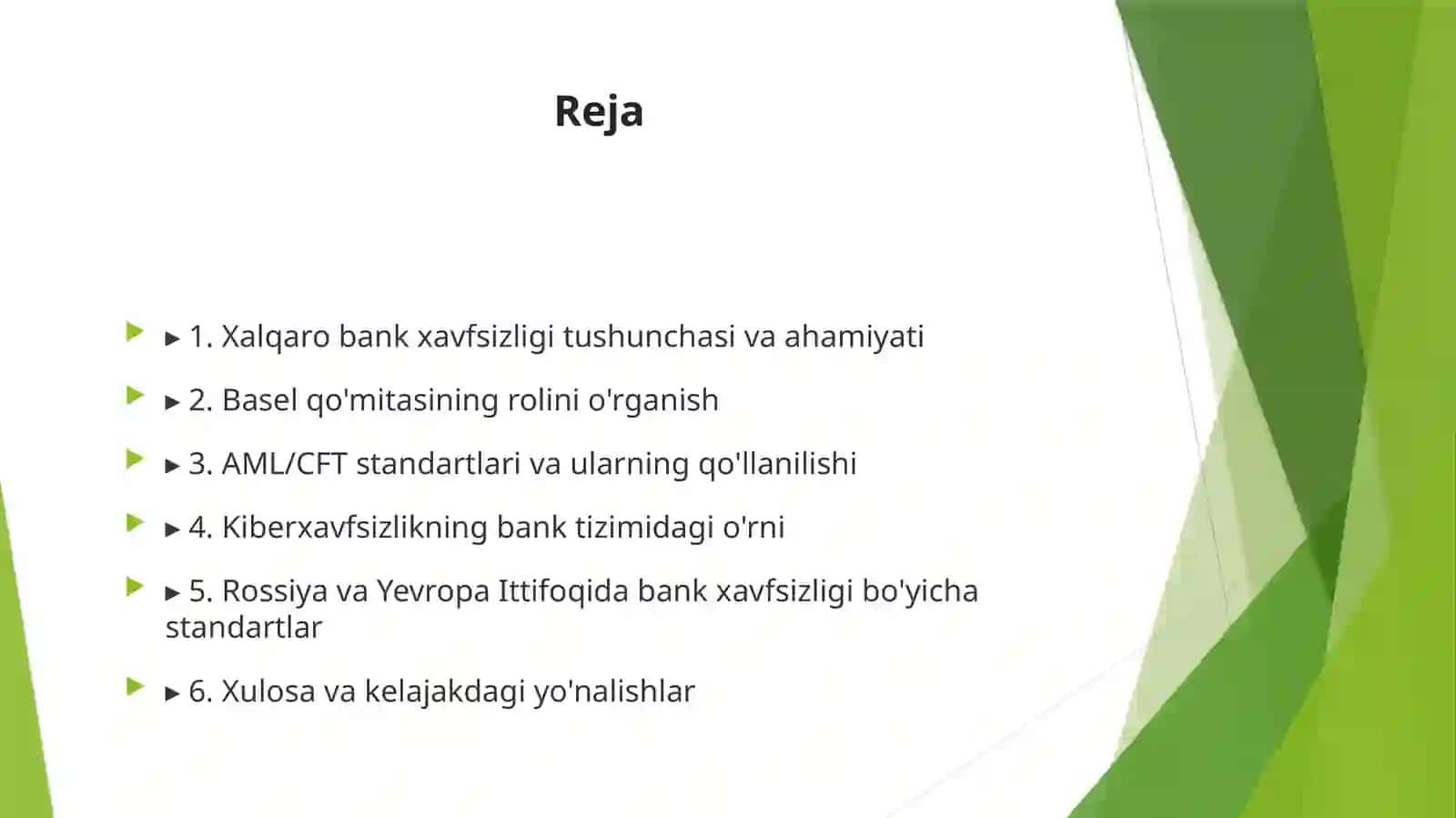 Bank ishidagi xalqaro xavfsizlik standartlari 2