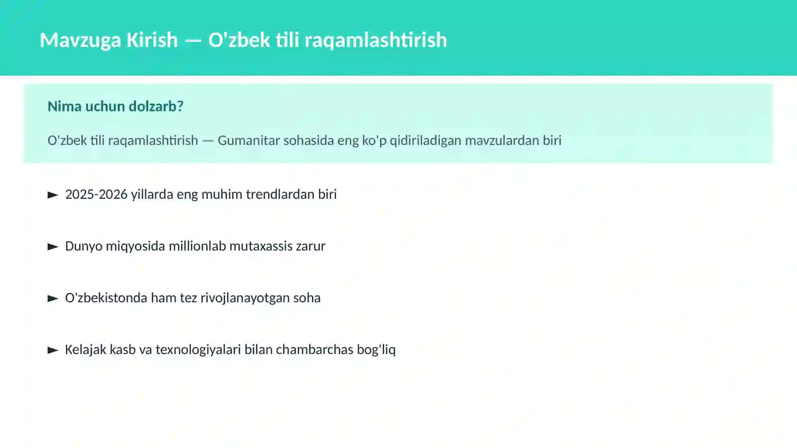 O'zbek tili raqamlashtirish 2