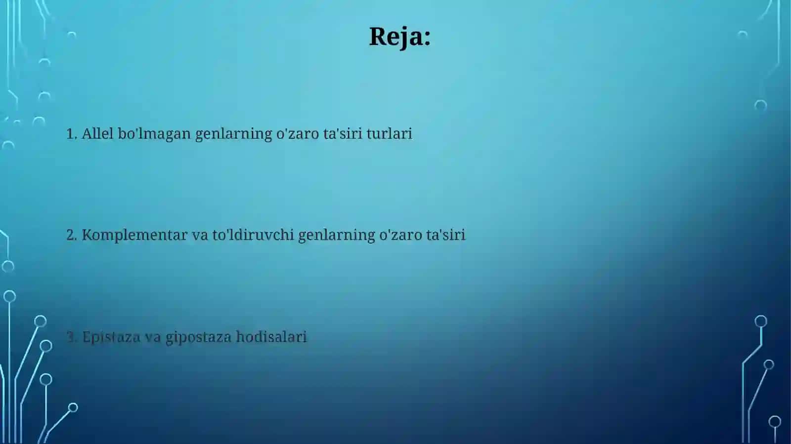 Allel bo'lmagan genlarning o'zaro ta'siri 2