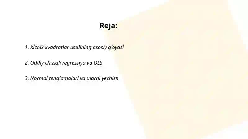 Kichik kvadratlar usuli 2