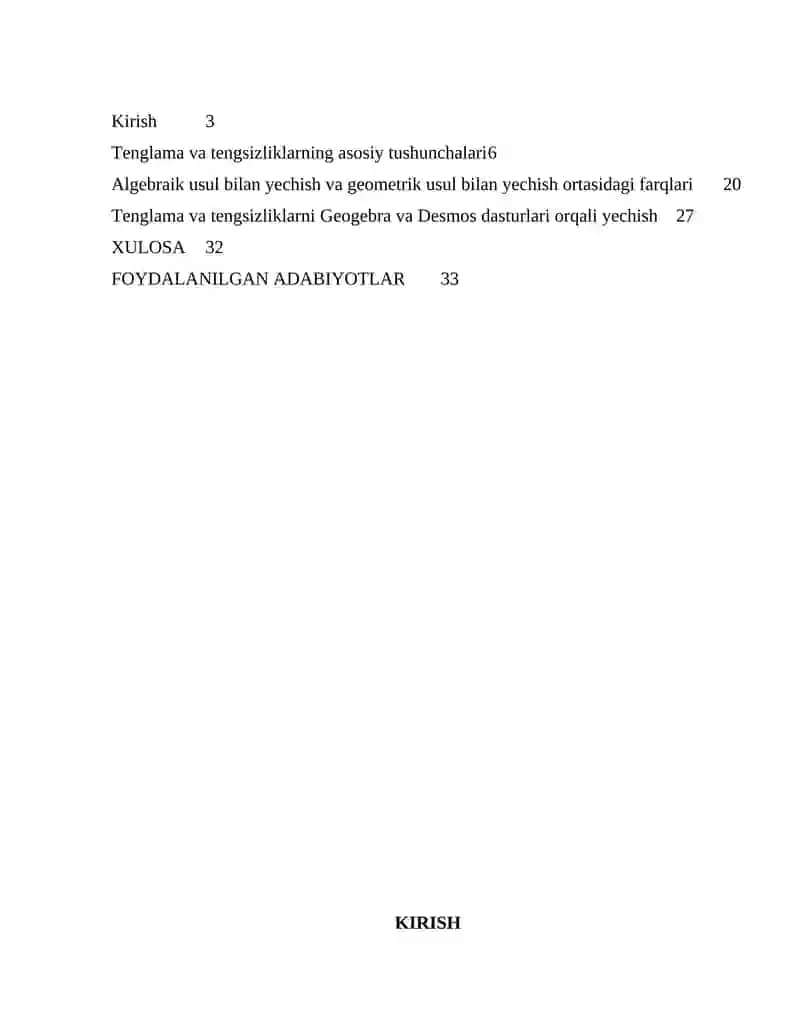 Tenglama va tengsizliklarni geometrik usulda yechish 2