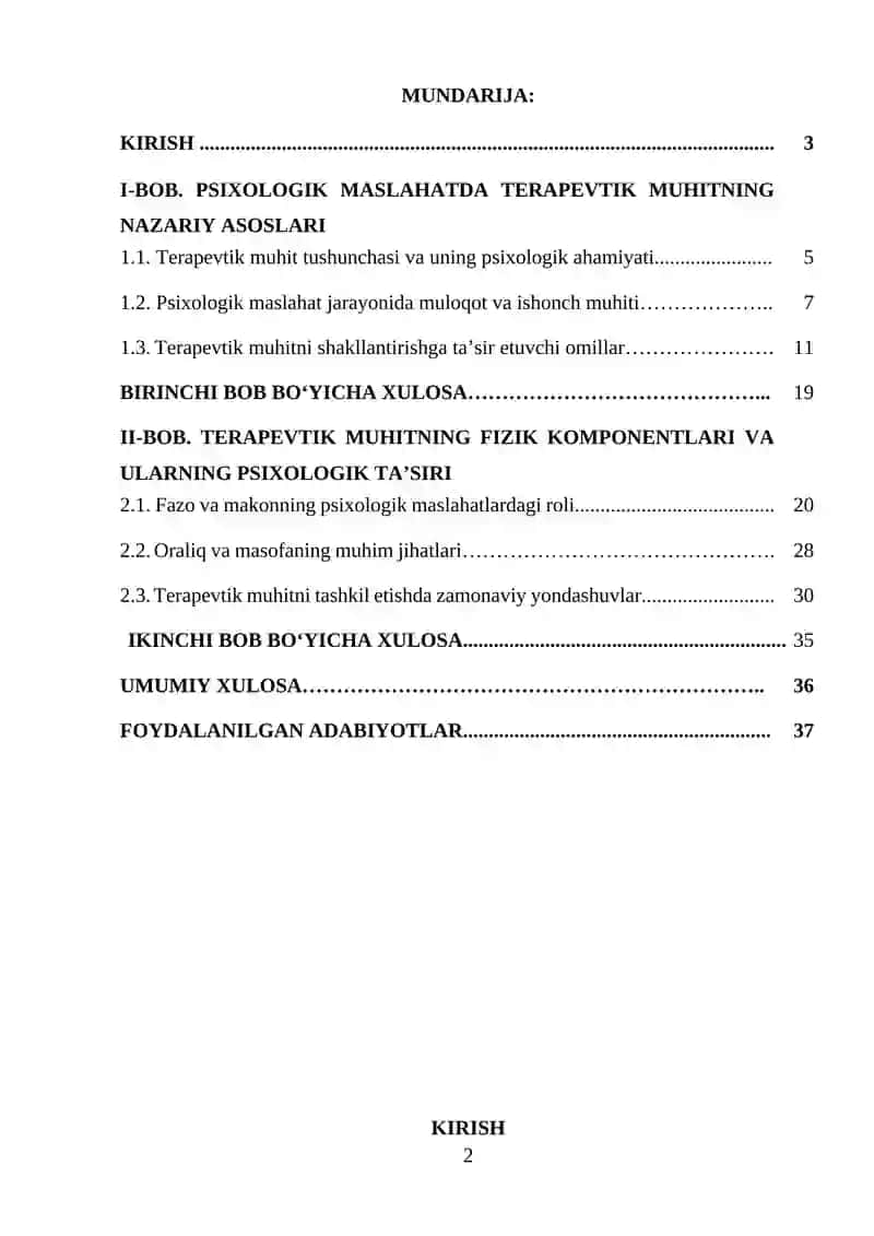 TERAPEVTIK MUHIT VA UNING FIZIK (FAZO, MAKON, ORALIQ, MASOFA) KOMPONENTLARI 2