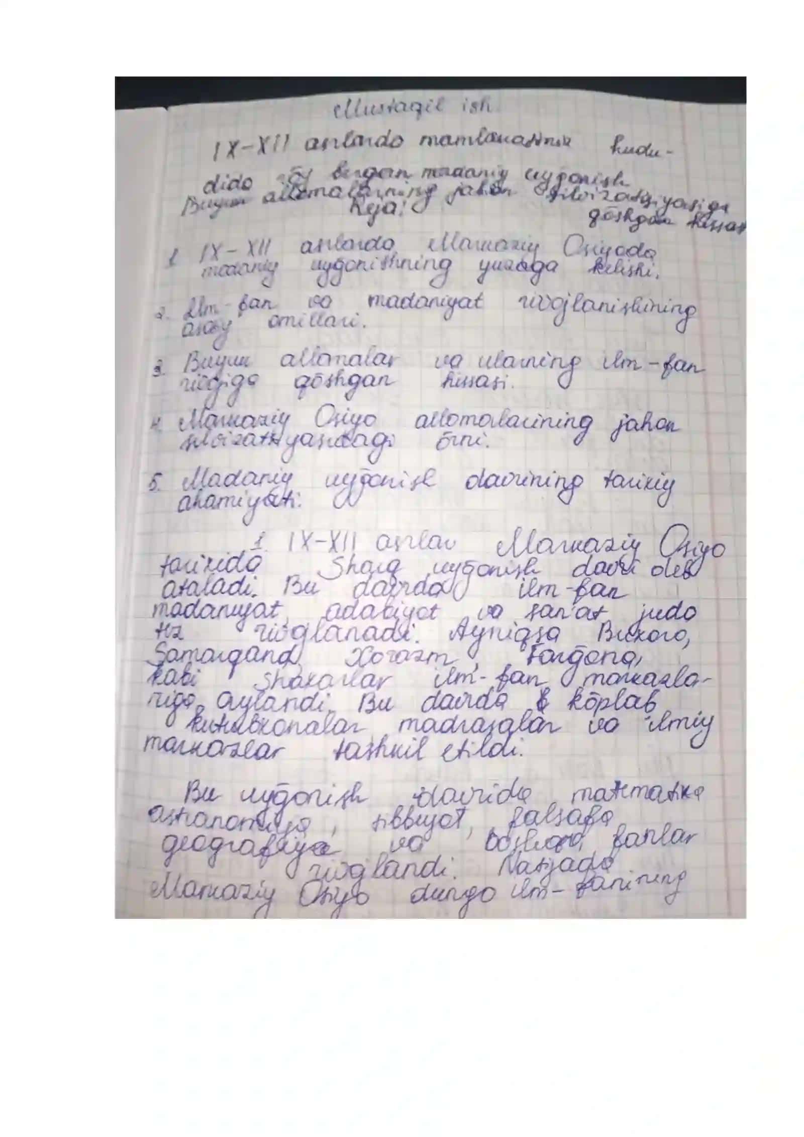 O‘ZBEKISTONNING ENG YANGI TARIXI FANIDAN MUSTAQIL ISH 2