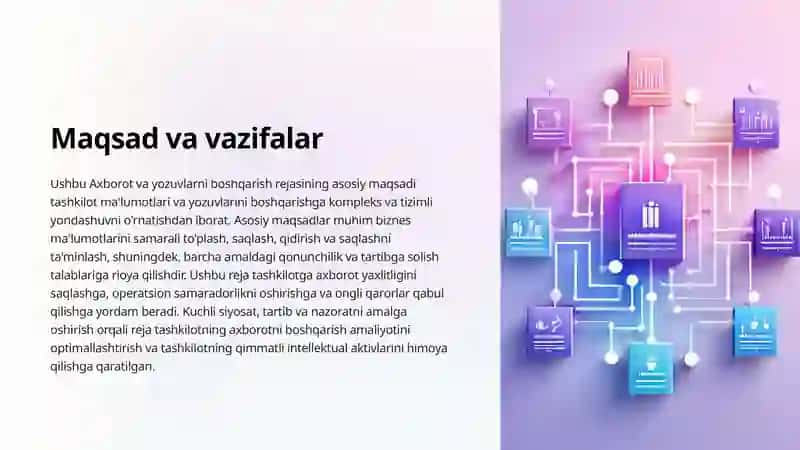 Axborot va yozuvlarni boshqarish  rejasiga kirish 2