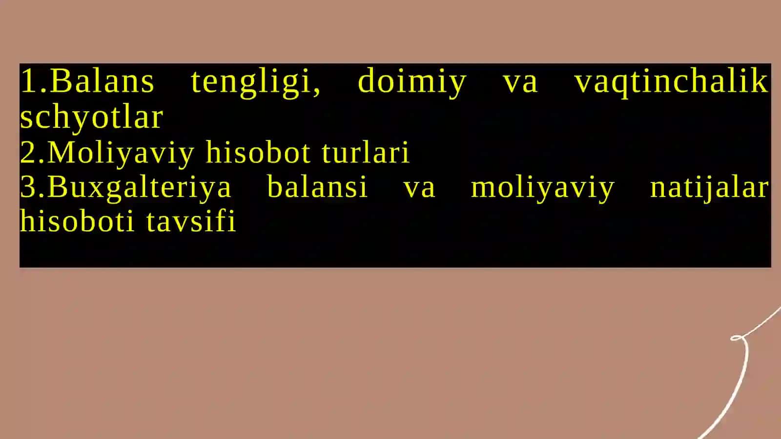Moliyaviy hisobotlarning tavsifi 2