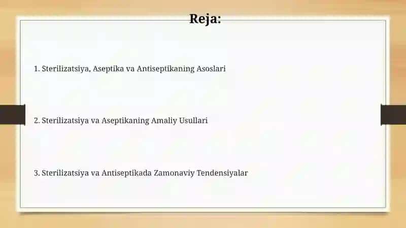 Sterilizatsiya usullari. Aseptika Antiseptika 2