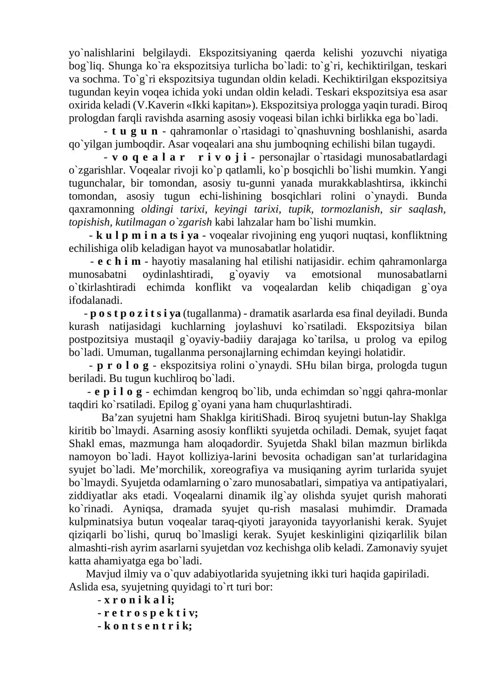SYUJET TURLARI VA UNSURLARI. BADIIY ASAR KOMPOZISIYASI 2