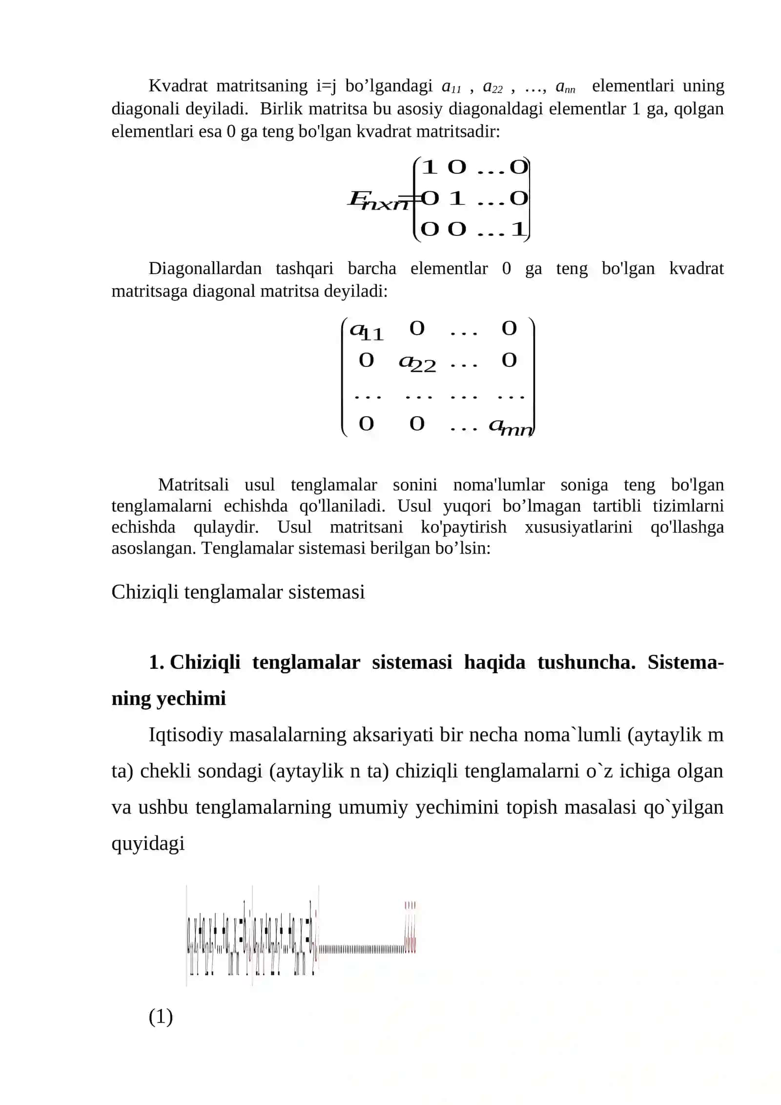 SISTEMANING ASOSIY VA KENGAYTIRILGAN MATRISASI QANDAY TUZILADI 2