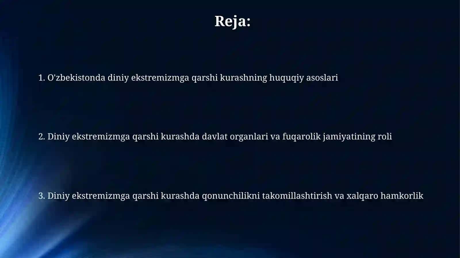 Oʻzbekiston Respublikasida diniy ekstrimizmga qarshi kurashishning huquqiy asoslari 2