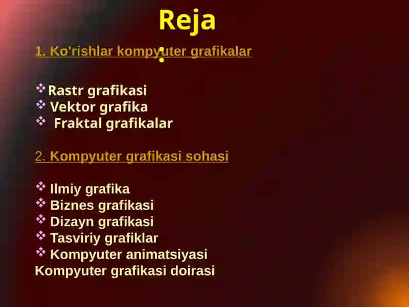 Kompyuter grafikasi turlari 2