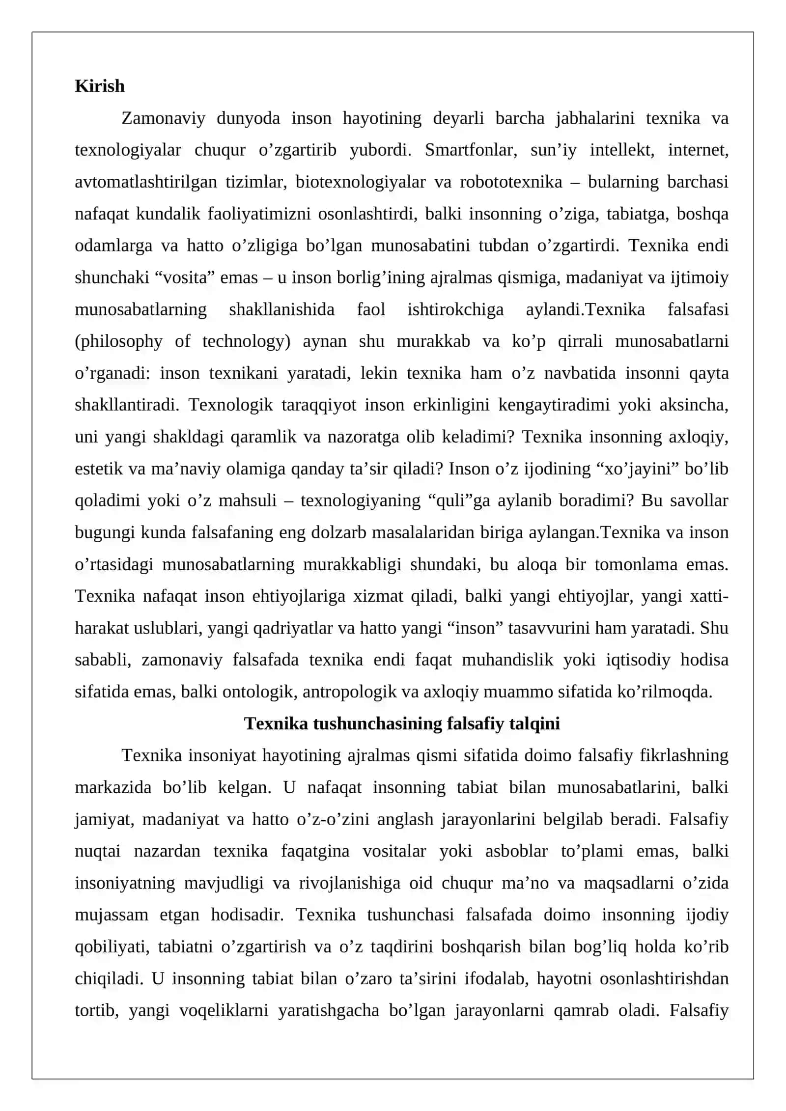 Texnika va inson o’rtasidagi murakkab munosabatlar 2