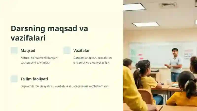 Natural koʻrsatkichli daraja mavzusini oʻqitish metodikasi 2