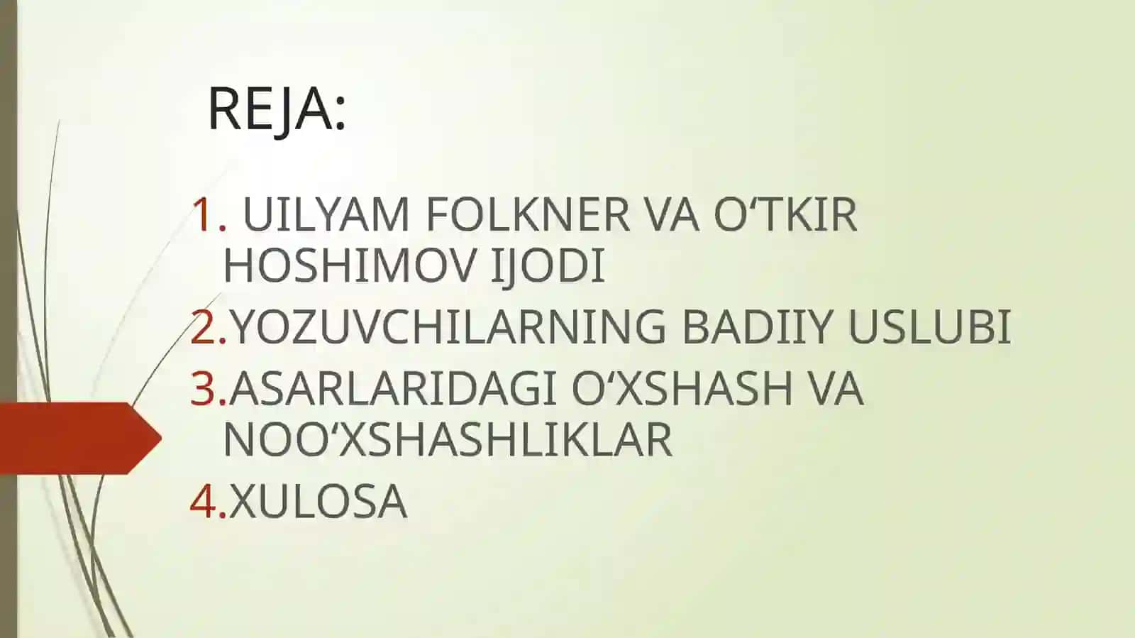 UILYAM FOLKNER VA O‘TKIR HOSHIMOV ASARLARIDA IJTIMOIY, PSIXOLOGIK VA FALSAFIY MASALALAR TALQINI 2