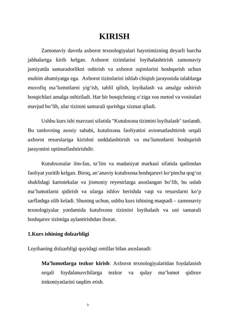 Kutubxona tizimini loyihalash 2