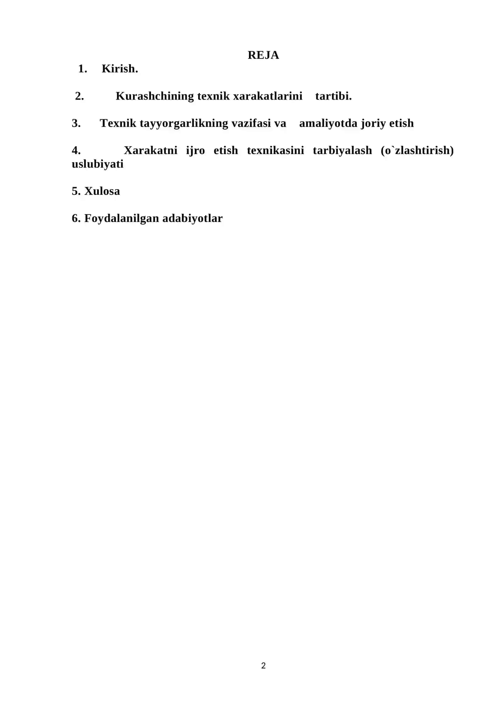 Kurashchining texnik harakatlarini tartibi 2