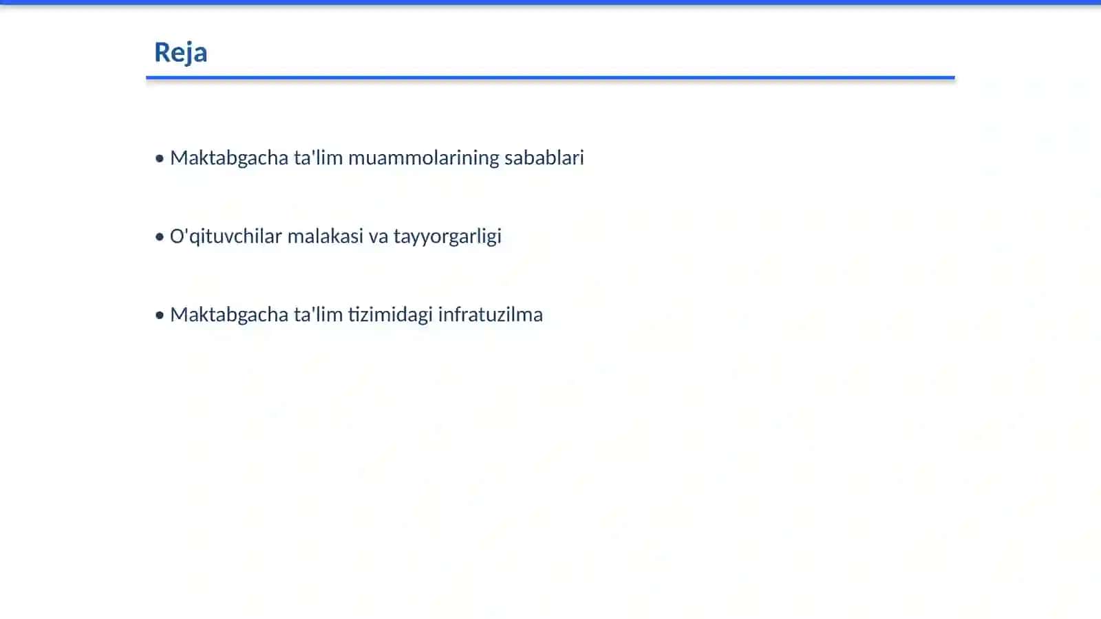 Maktabgacha ta'lim sohasida muammolar va yechimlar 2