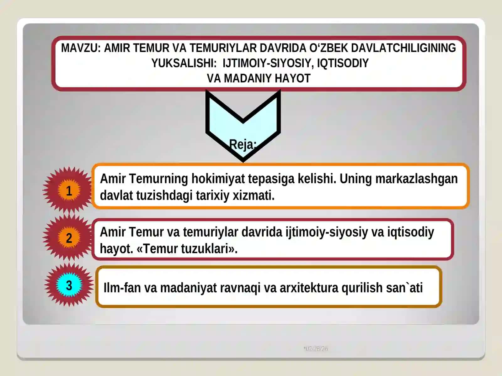 AMIR TEMUR VA TEMURIYLAR DAVRIDA O‘ZBEK DAVLATCHILIGINING 2