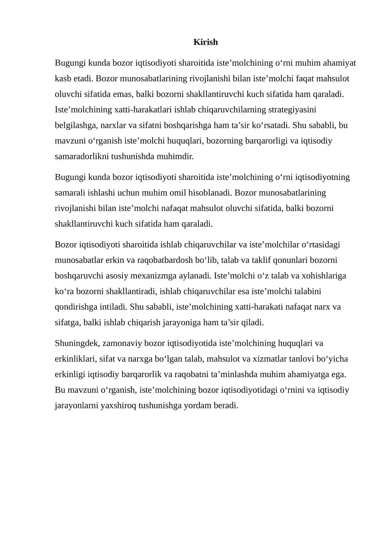 BOZOR MUNOSABATLARI SHAROITIDA ISTE’MOLCHINING O‘RNI 2