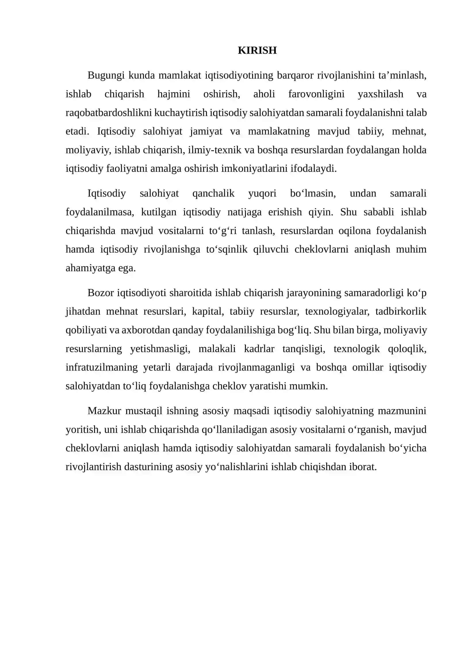 IQTISODIY SALOHIYATNI ISHLAB CHIQARISHDA VOSITALAR VA CHEKLOVLAR DASTURINI ISHLAB CHIQISH 2