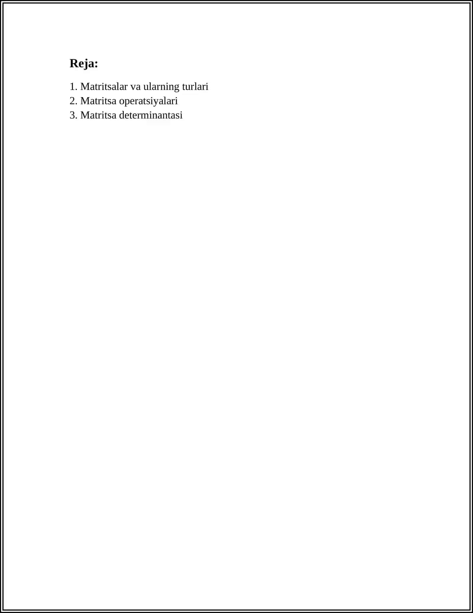 MATRITSALAR 2