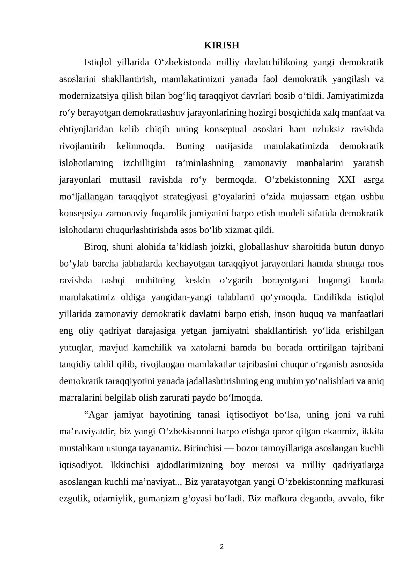 XITOY DAVLATINI TAKOMILLASHTIRISH ISLOHOTLARI VA ULARNING O‘TISH DAVRI MAMLAKATLARI UCHUN AHAMIYATI (XITOY VA O‘ZBEKISTON DAVLATLARI MISOLIDA) 2