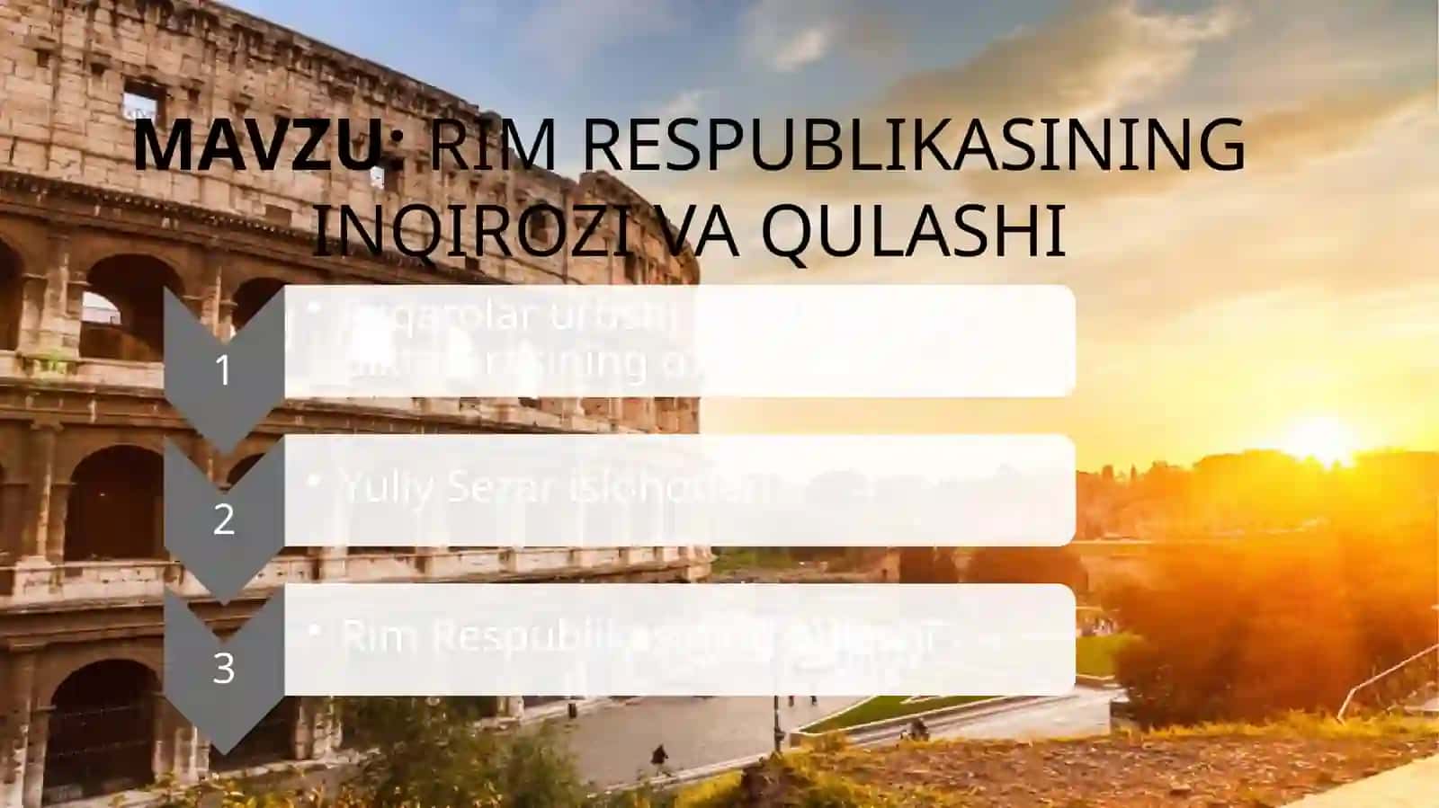 Ismailov Abdullajonning Jahon tarixi (Qadimgi Gretsiya va Rim tarixi fanidan) 2