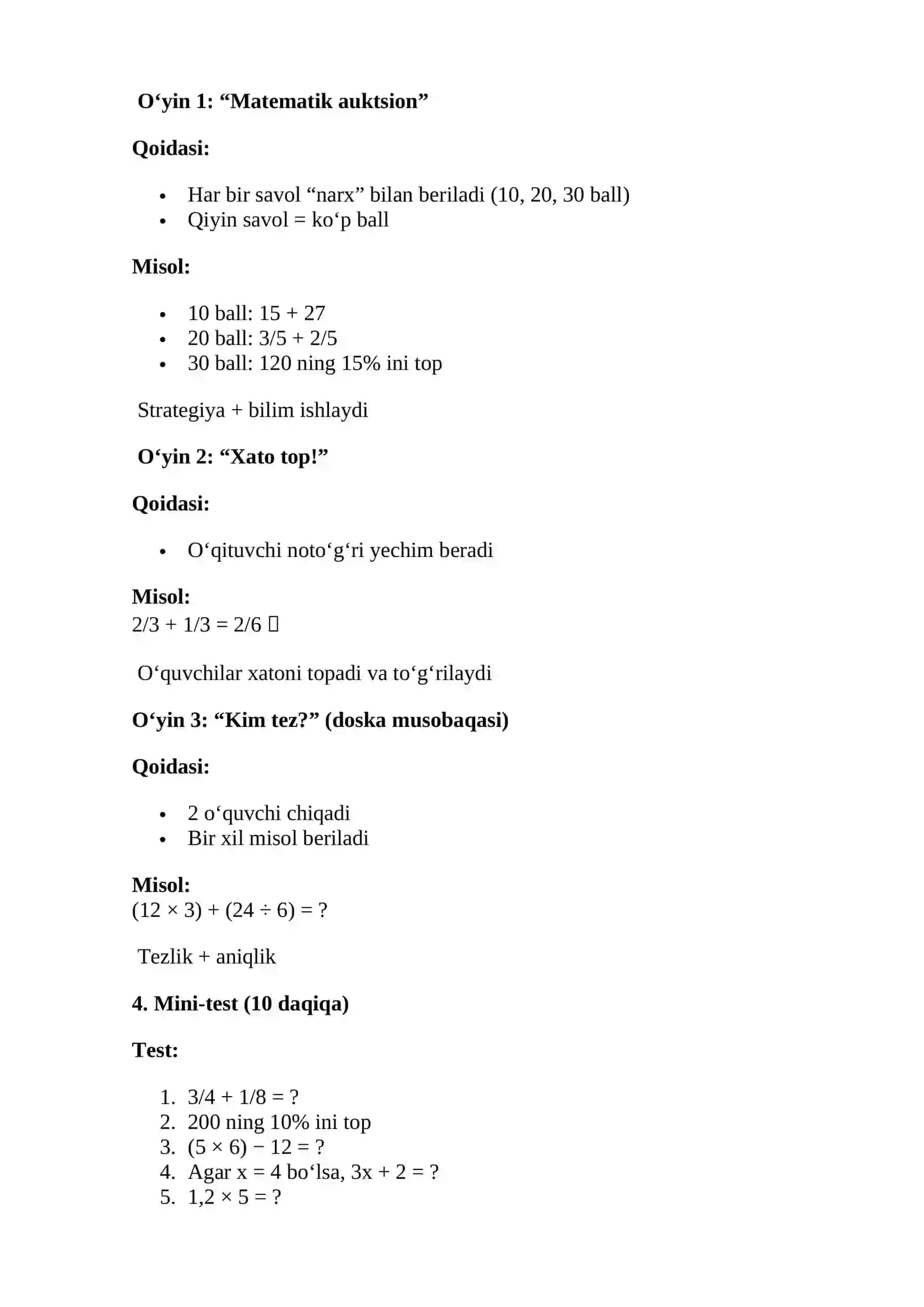 O‘yinlar orqali matematik savodxonlikni oshirish (6-sinf) 2