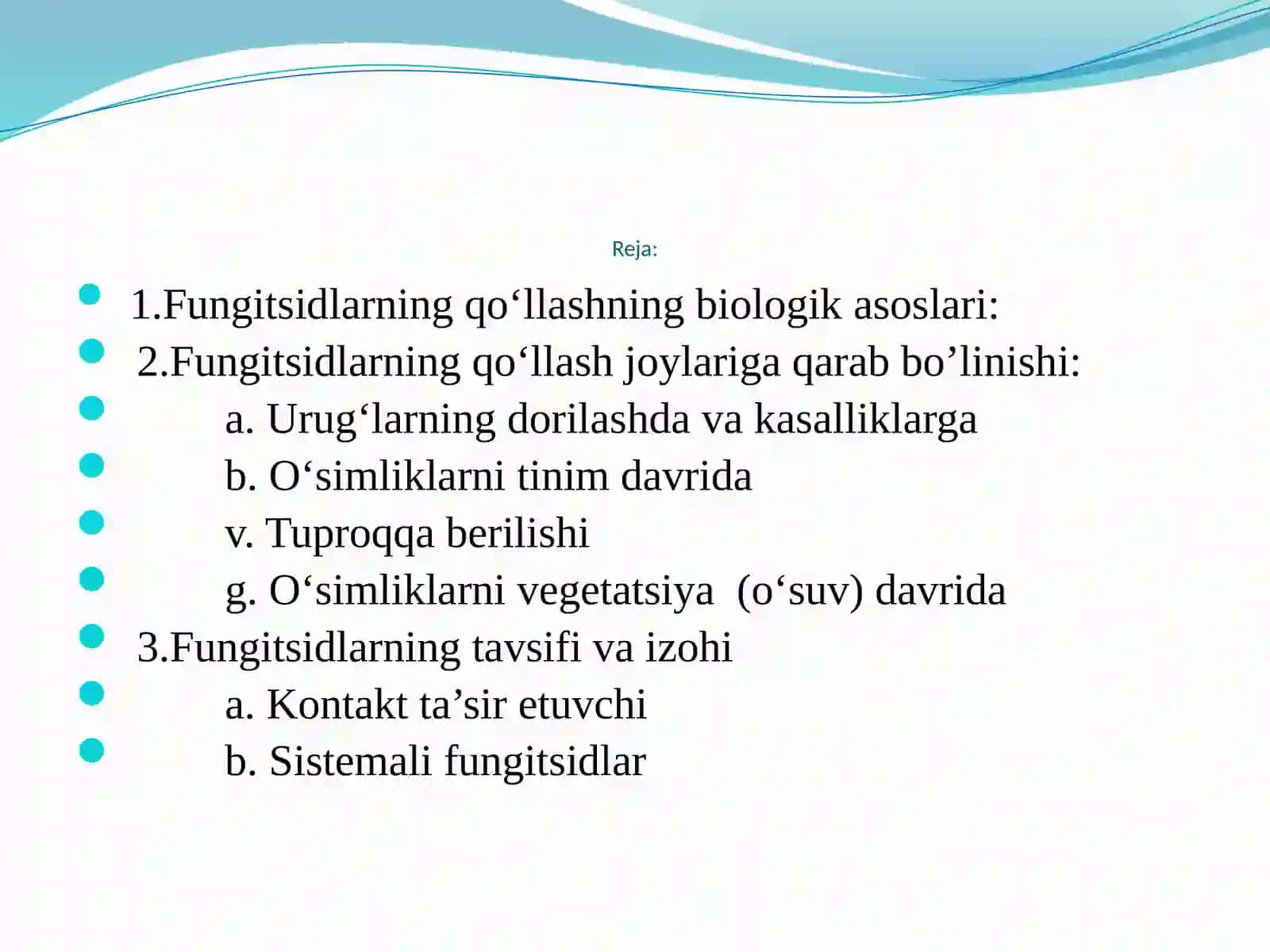 FUNGITSIDLAR KASALLIK VA URUG’LARNI DORILASHDA QO’LLANILADIGAN PREPARATLAR 2