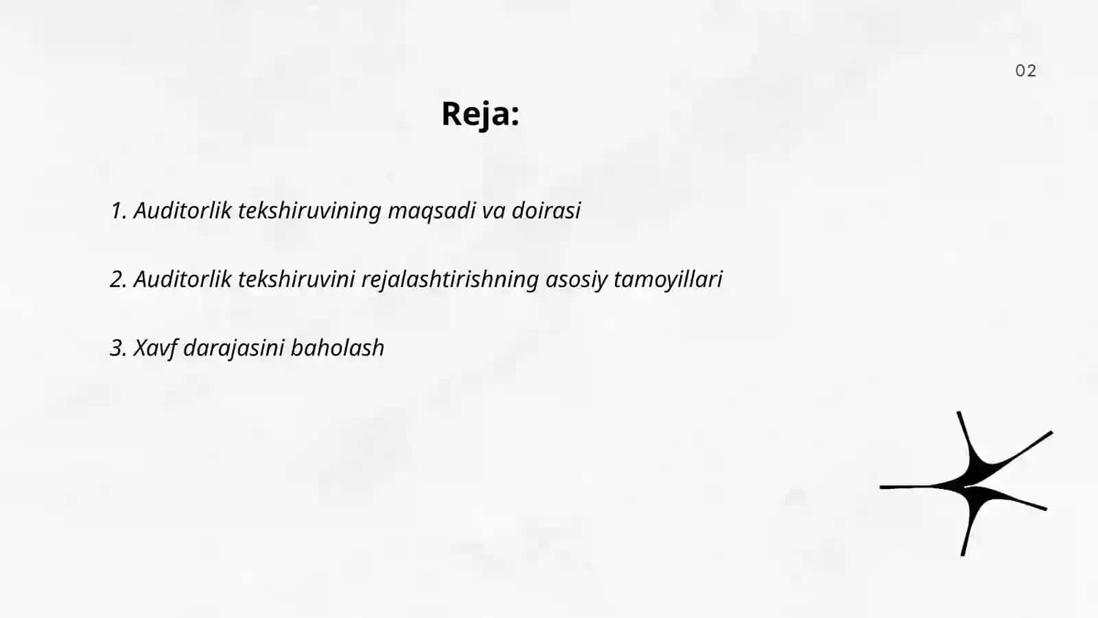 Auditorlik tekshiruvini rejalashtirishning tamoyillati va bosqichlari 2