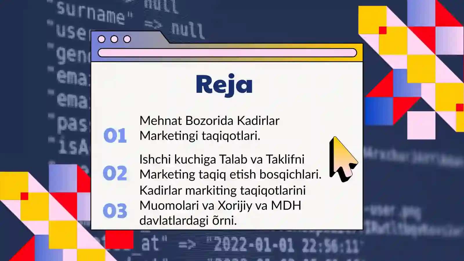Mehnat Bozorining Kadrlar marketingi taqiqoti 2