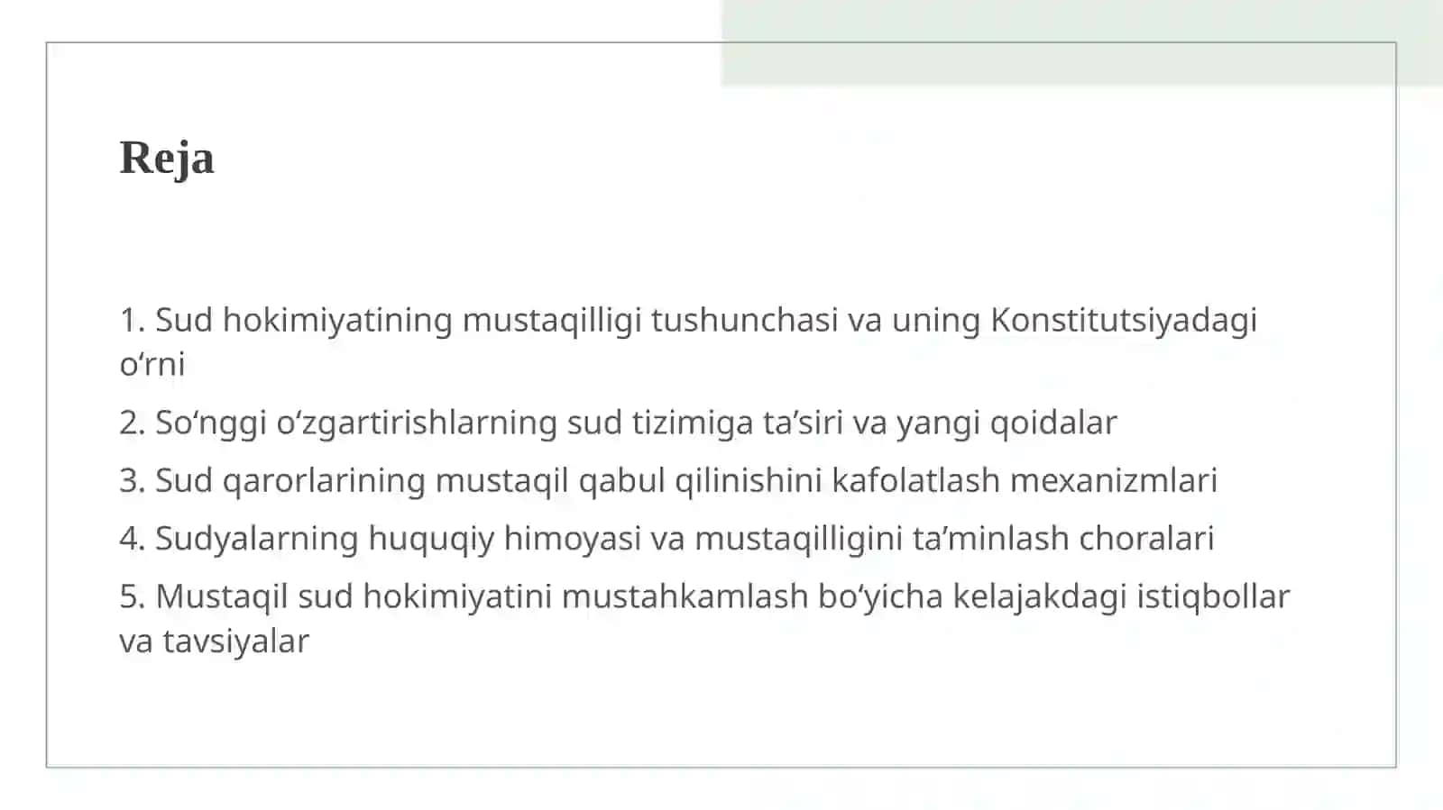 Konstitutsiyada sud hokimiyatining mustaqilligini ta'minlashga oid yangiliklar 2