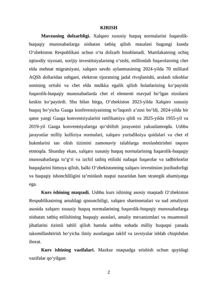 Xalqaro Xususiy Huquq Normalarini Fuqarolik-Huquqiy Munosabatlarga Nisbatan Tatbiq Qilish 2